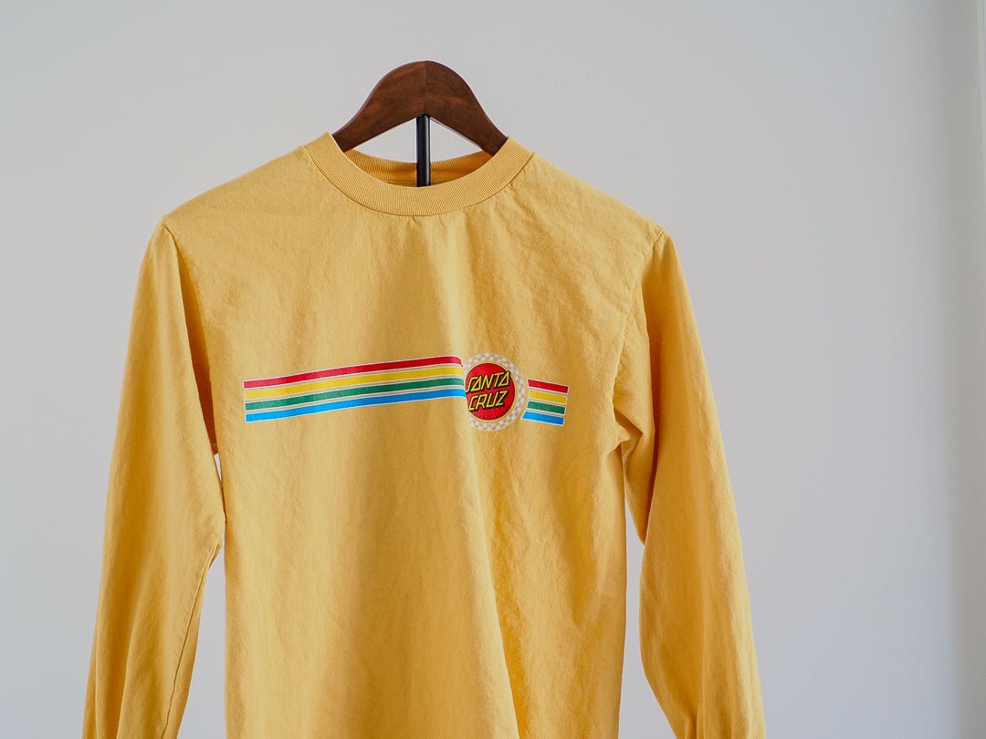 Santa Cruz Skateboards Logo Long Sleeve T-Shirt - Yellow Clothes - Afterthought Vintage