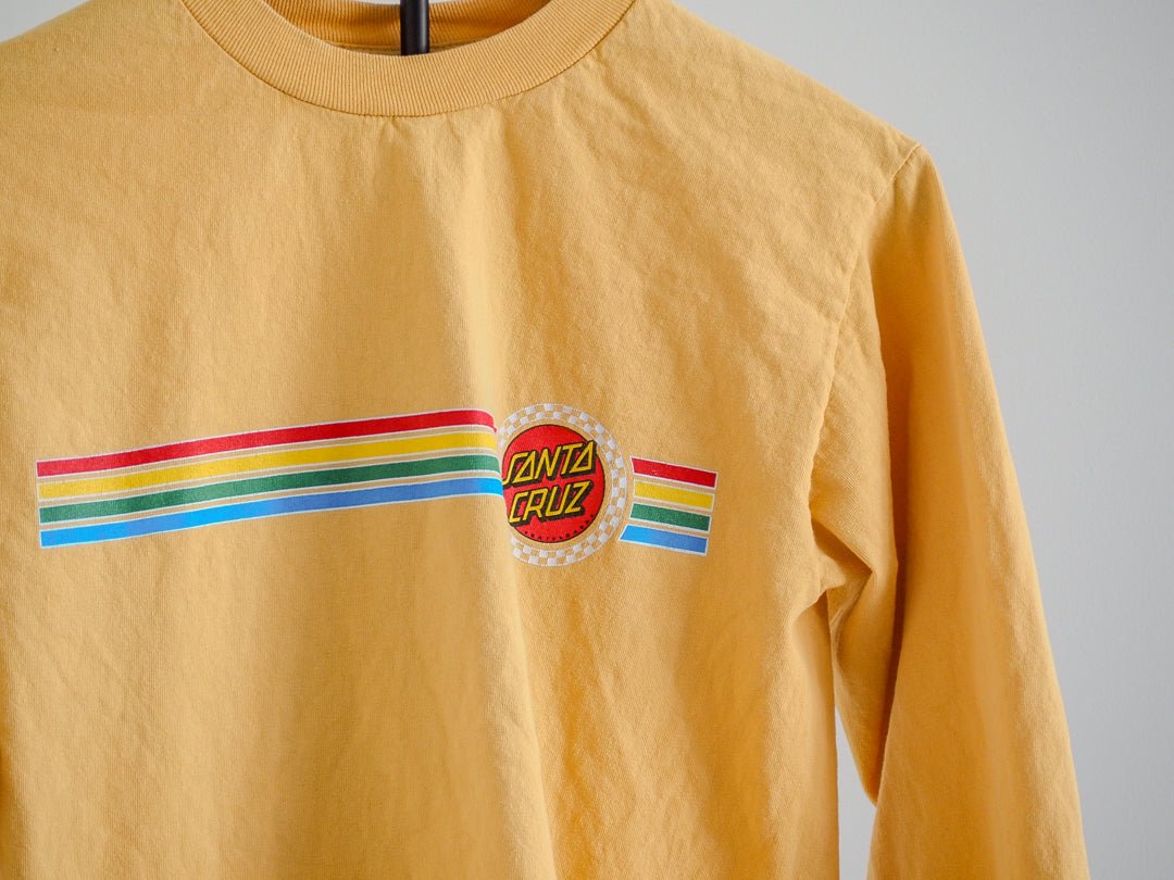 Santa Cruz Skateboards Logo Long Sleeve T-Shirt - Yellow Clothes - Afterthought Vintage