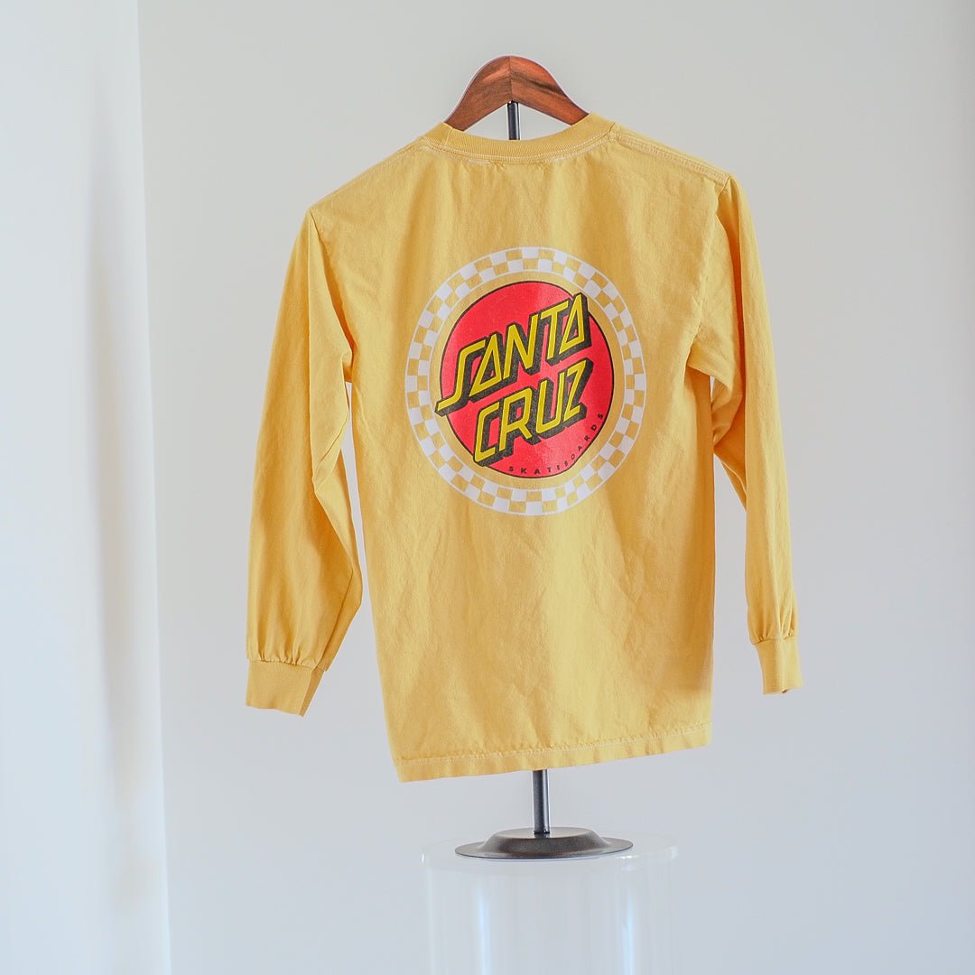 Santa Cruz Skateboards Logo Long Sleeve T-Shirt - Yellow Clothes - Afterthought Vintage