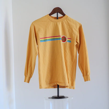 Santa Cruz Skateboards Logo Long Sleeve T-Shirt - Yellow Clothes - Afterthought Vintage