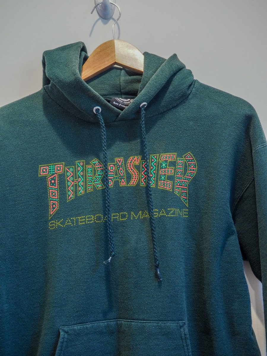 Thrasher Skateboard Magazine Forest Green Davis Hoodie - S Clothes - Afterthought Vintage