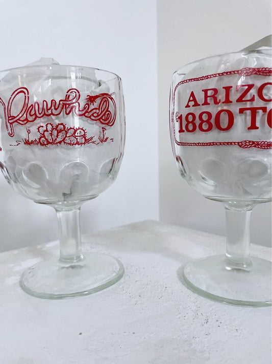 Vintage Arizona Souvenir Thumbprint Goblets (Pair) Lifestyle - Afterthought Vintage