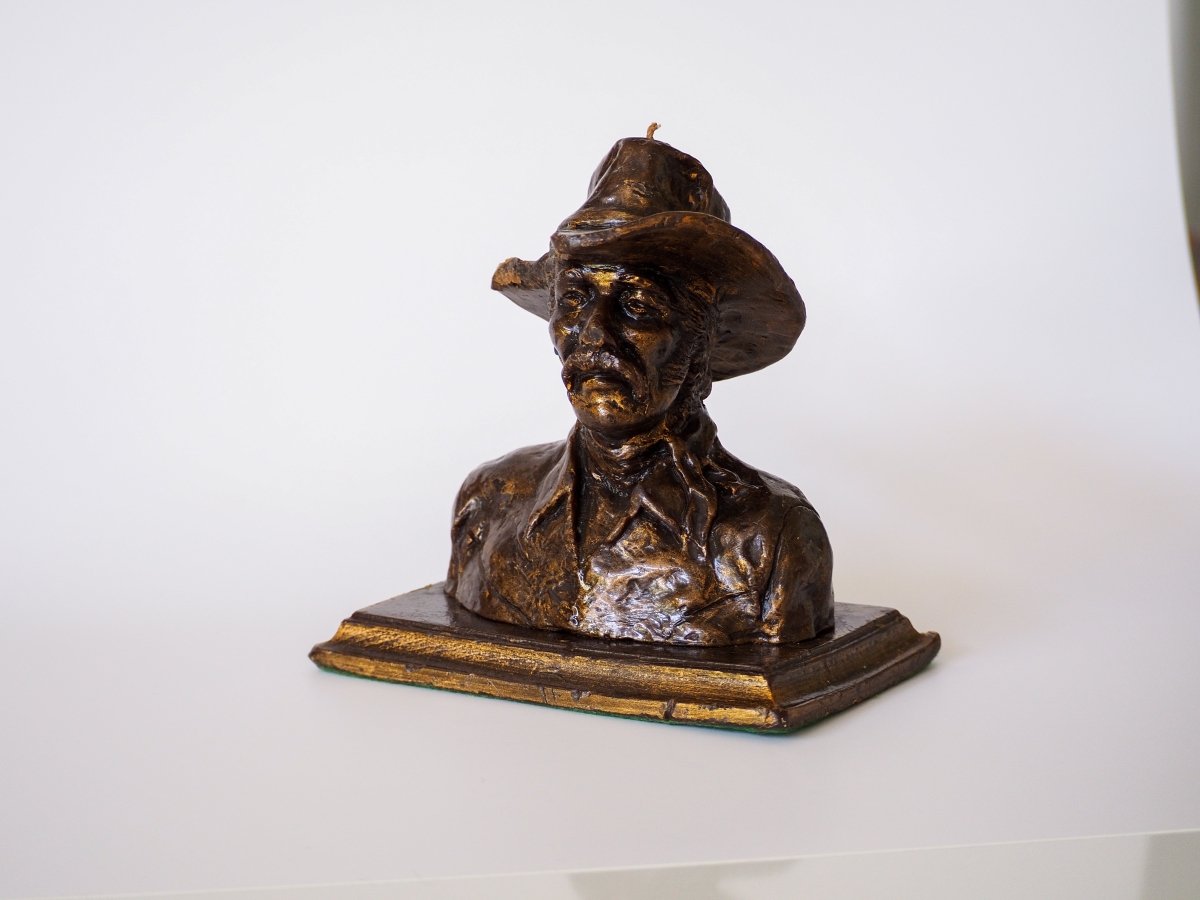 Vintage Burning Bronze Cowboy Sculpture Candles Lifestyle - Afterthought Vintage