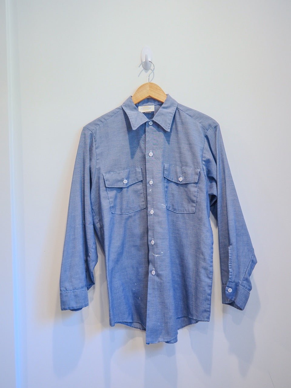 Vintage Dickie's Long Sleeve Button - Down Shirt, Blue, M Clothes - Afterthought Vintage