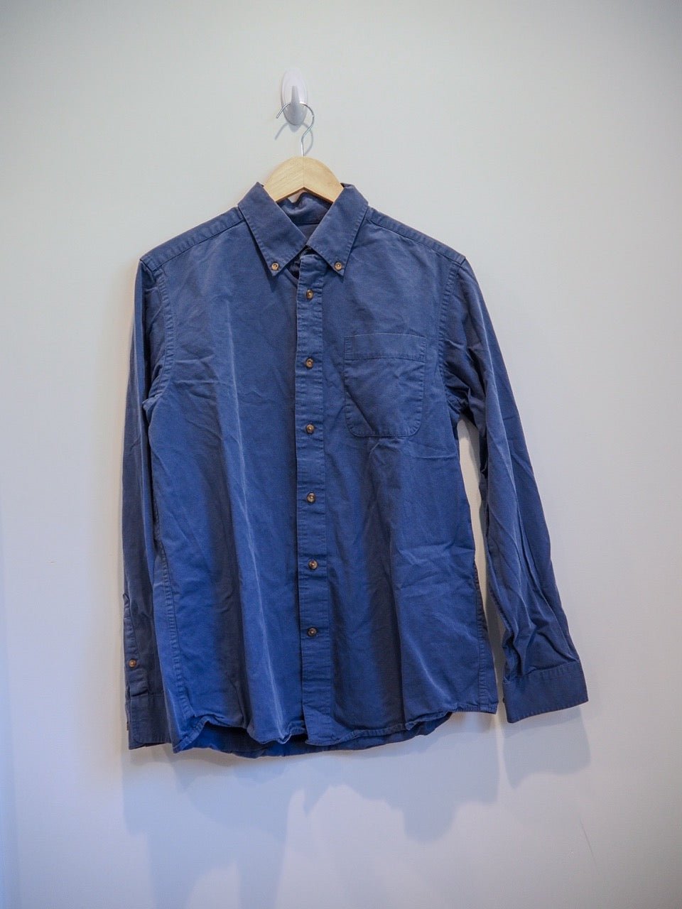 Vintage Eddie Bauer Long Sleeve Button - Down Shirt, Blue, M Clothes - Afterthought Vintage