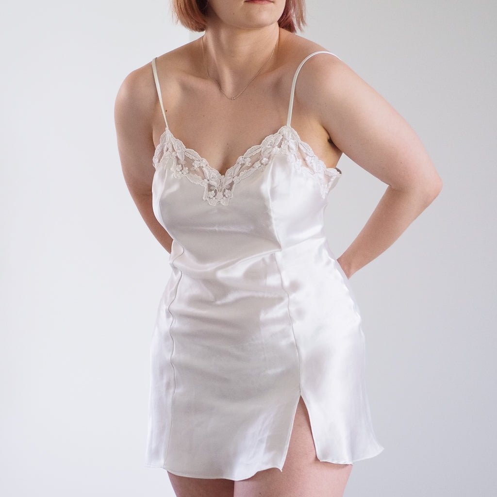 Vintage Victoria’s Secret White Nightgown with Lace Trim Clothes - Afterthought Vintage