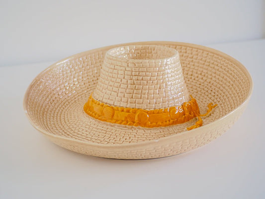 Vintage Whittier Ware Ceramic Sombrero Party Hat Chip Dip Serving Bowl Lifestyle - Afterthought Vintage