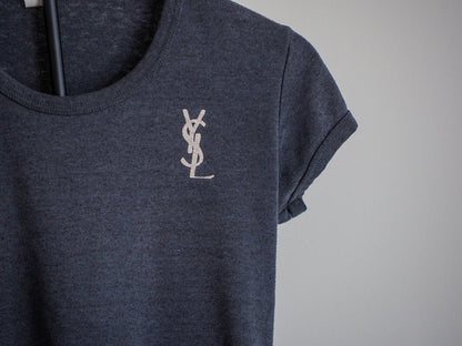 Vintage YSL Logo T-Shirt Clothes - Afterthought Vintage