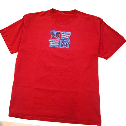 Y2K American Flag Butterflies Tee Clothes - Afterthought Vintage