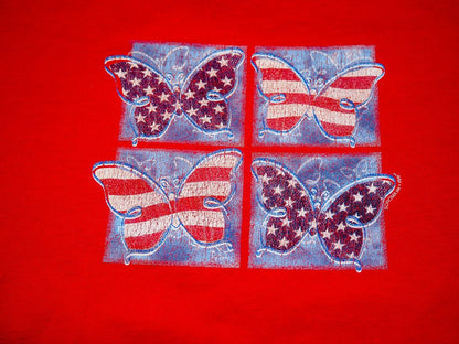 Y2K American Flag Butterflies Tee Clothes - Afterthought Vintage