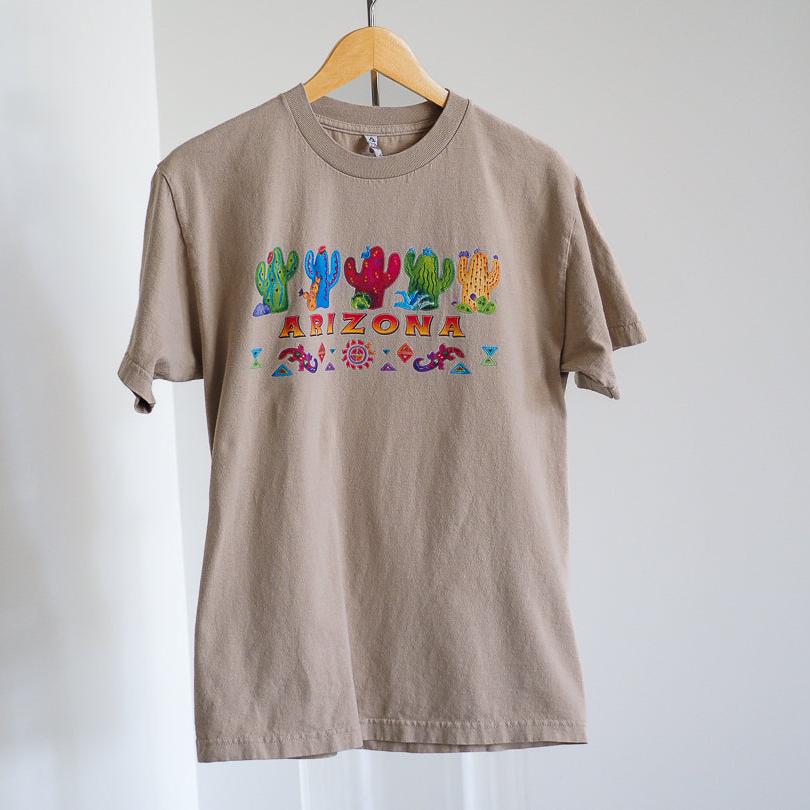 Y2K Arizona Colorful Cactus Tourist T-Shirt Clothes - Afterthought Vintage