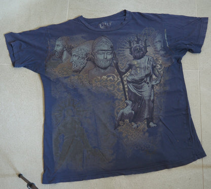 Y2K Greek Gods Faded Allover Graphic Tee Clothes - Afterthought Vintage