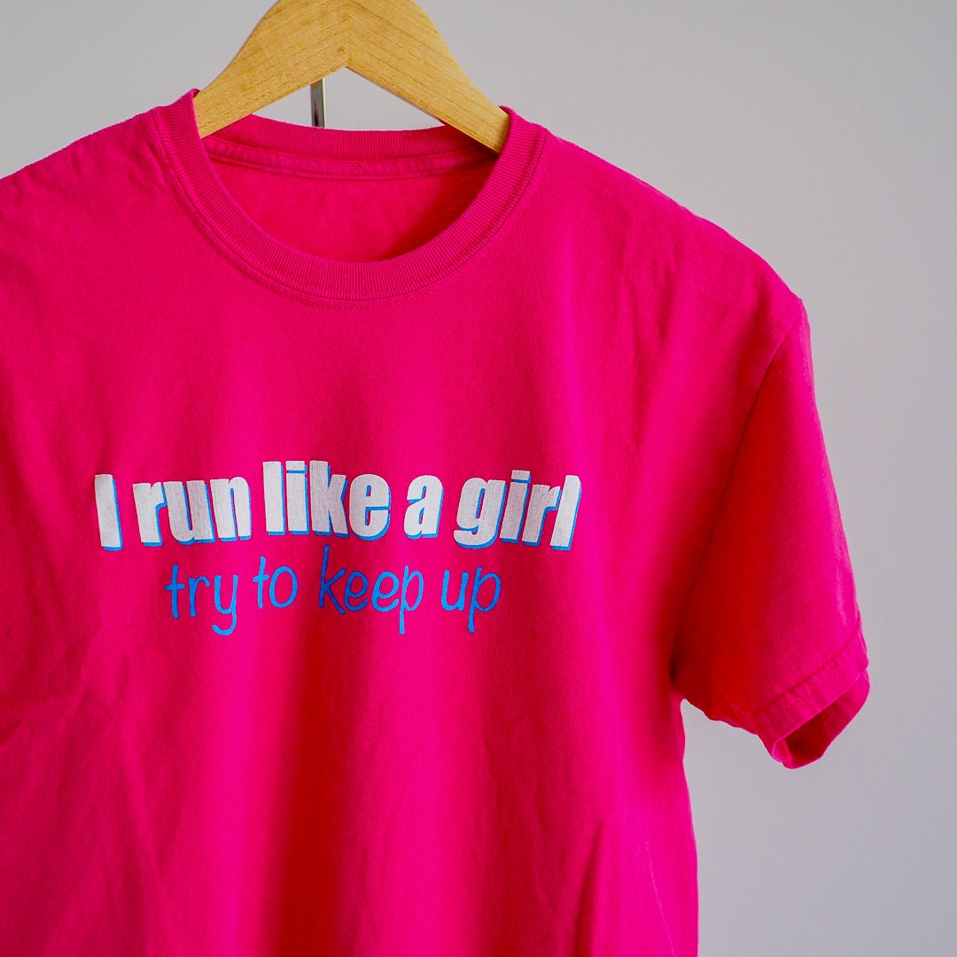 Y2K I Run Like A Girl Keep Up T-Shirt Clothes - Afterthought Vintage - Afterthought Vintage