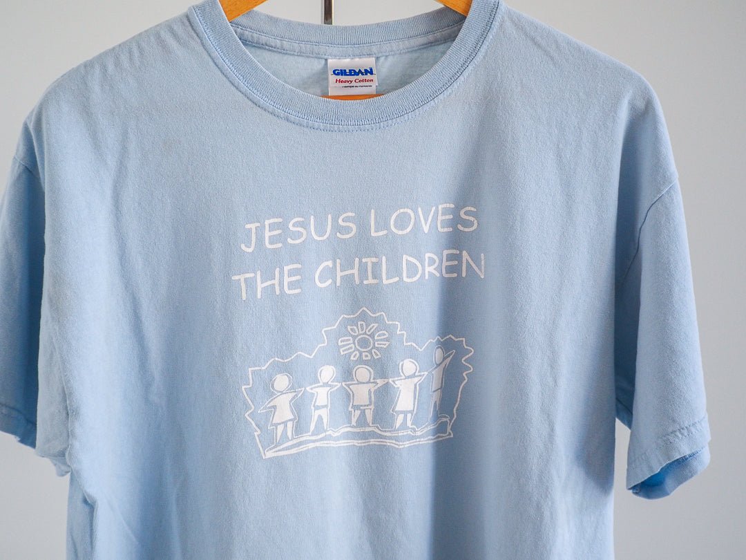 Y2K Jesus Loves The Children T-Shirt Clothes - Gildan Heavy Cotton - Afterthought Vintage