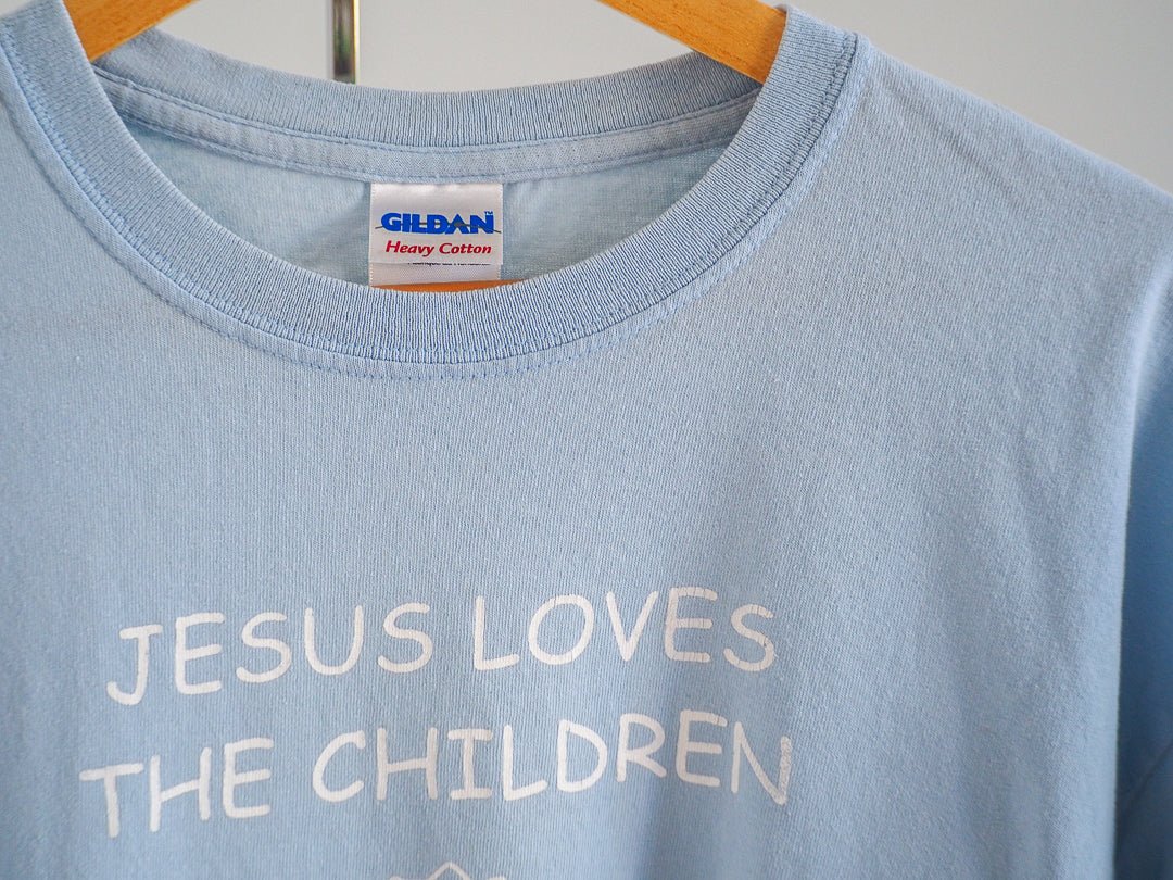 Y2K Jesus Loves The Children T-Shirt Clothes - Gildan Heavy Cotton - Afterthought Vintage