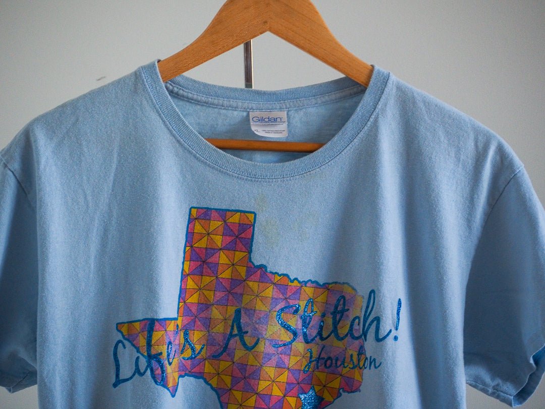 Y2K Life's a Stitch Houston, TX T-Shirt Clothes - Gildan Ultra Cottton - Afterthought Vintage