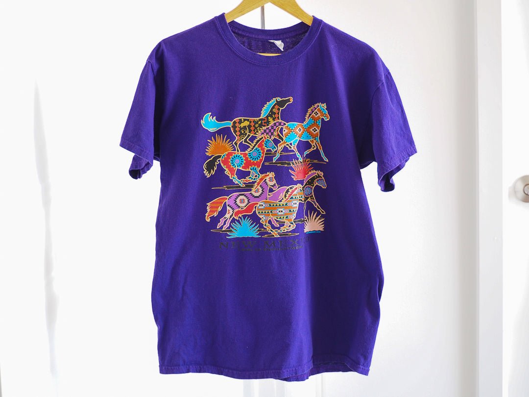 Y2K New Mexico Galloping Horses Tourist T-Shirt Clothes - Gildan - Afterthought Vintage