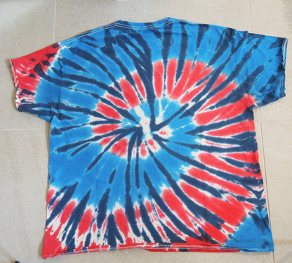 Y2K Red, White, & Blue Tie Dye Tee - XL Clothes - N/A - Afterthought Vintage