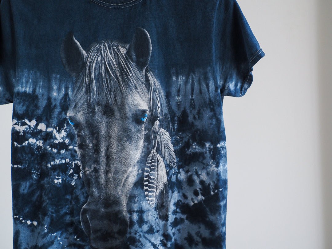 Y2K Tie Dye Horse Graphic T-Shirt Clothes - Gildan Heavy Cotton - Afterthought Vintage