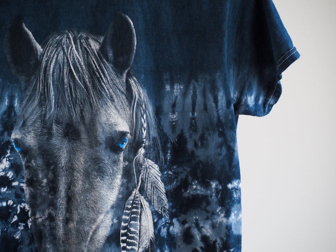 Y2K Tie Dye Horse Graphic T-Shirt Clothes - Gildan Heavy Cotton - Afterthought Vintage