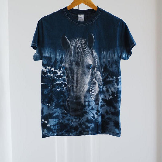 Y2K Tie Dye Horse Graphic T-Shirt Clothes - Gildan Heavy Cotton - Afterthought Vintage