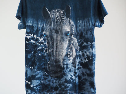 Y2K Tie Dye Horse Graphic T-Shirt Clothes - Gildan Heavy Cotton - Afterthought Vintage